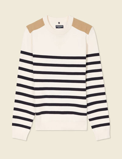 Pull manches longues ecru homme