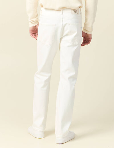 Jeans regular 5 poches denim blanc homme