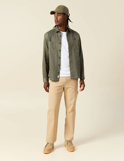 Jeans droit 5 poches beige homme
