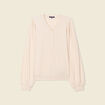 Sweat manches longues col en V creme femme