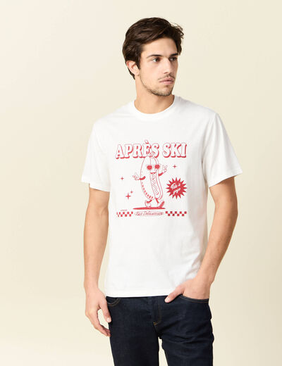 T-shirt manches courtes ecru homme