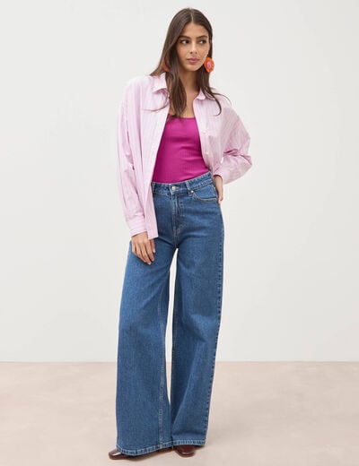 Chemise manches longues rose femme