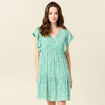 Robe évasée dos en V vert femme