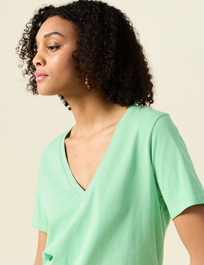 T-shirt manches courtes vert clair femme