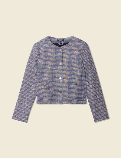 Veste droite éco-responsable bleu femme
