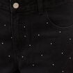 Jeans ample d&eacute;tails clout&eacute;s denim noir femme