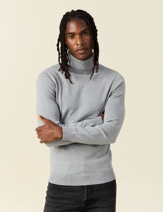 Pull manches longues gris foncé homme