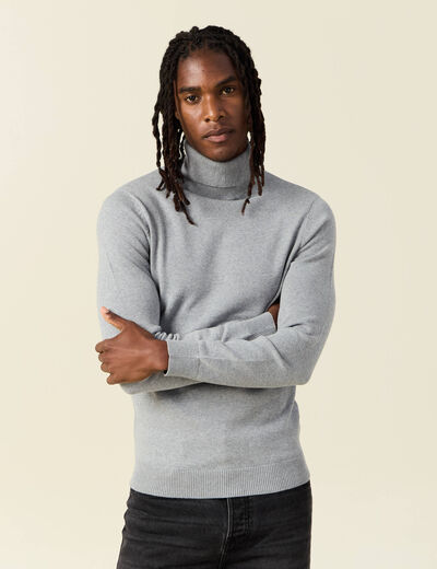 Pull manches longues gris foncé homme
