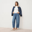 Jeans barrel 7/8&egrave;me taille standard denim used femme