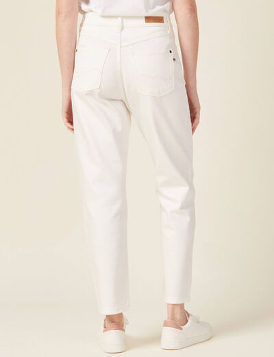 Jeans straight 5 poches denim blanc femme