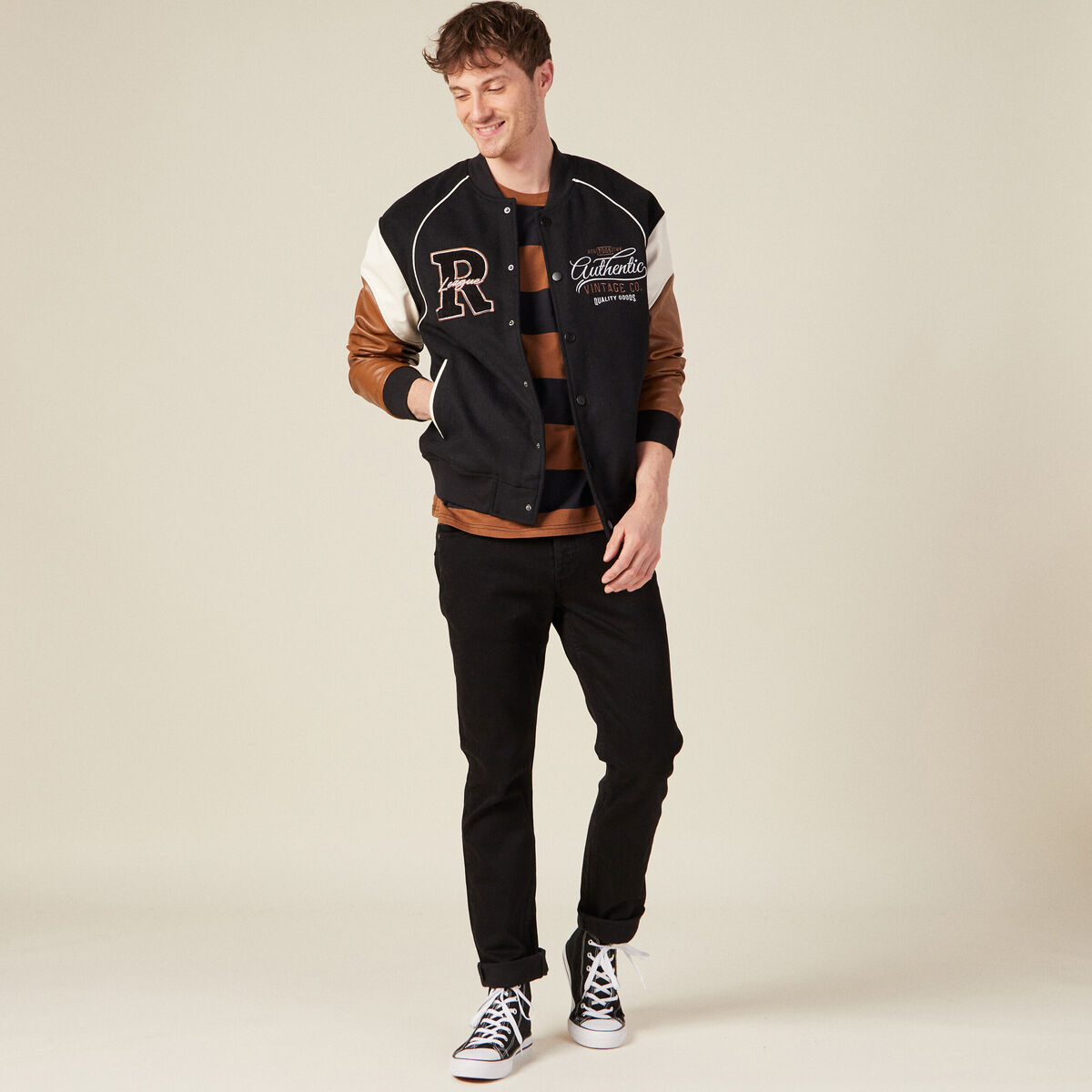 T-shirt manches courtes noir homme