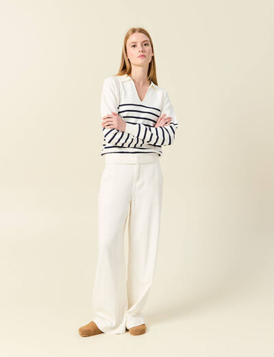Pull éco-responsable ecru femme