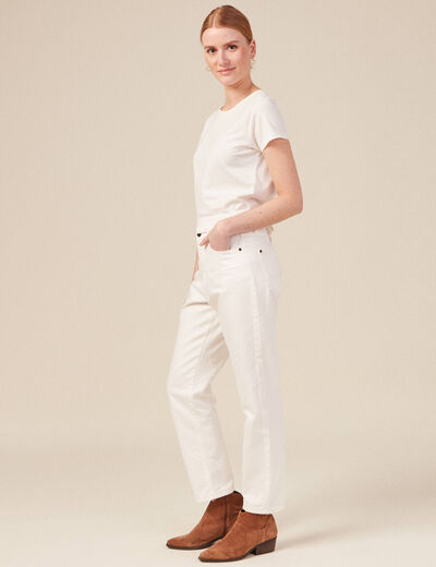 T-shirt manches courtes creme femme
