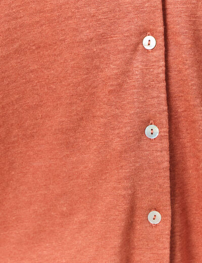 Chemise manches courtes orange femme