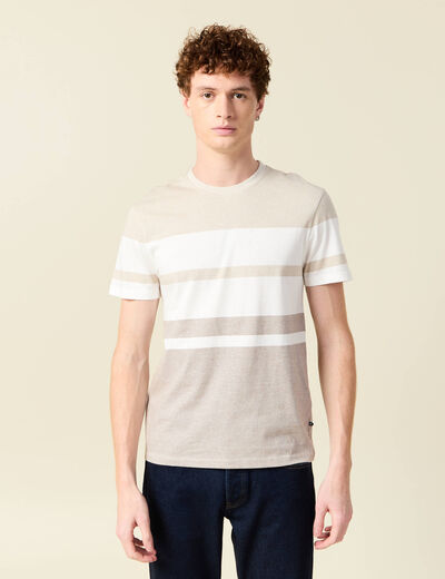 T-shirt manches courtes beige homme