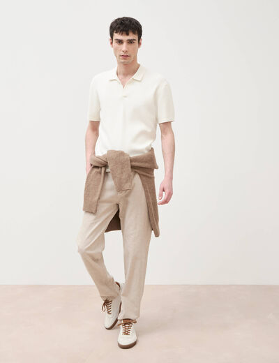 Chino coupe droite longueur 32 beige fonce homme