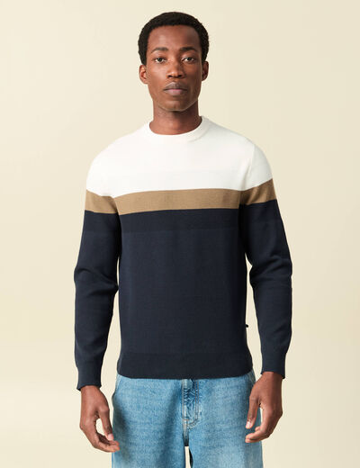 Pull manches longues ecru homme