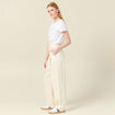 Jeans large taille haute denim blanc femme