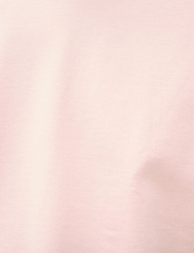 Sweat ample col rond manches courtes rose poudr&eacute;e homme