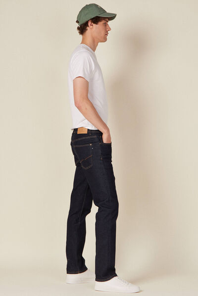 Jeans straight denim brut clean homme