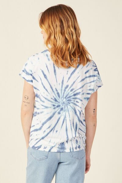 T-shirt manches courtes bleu marine femme