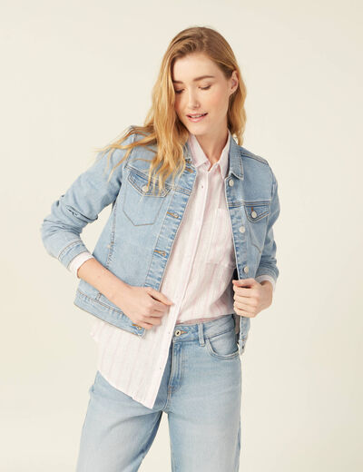 Veste en jean éco-responsable denim bleach femme