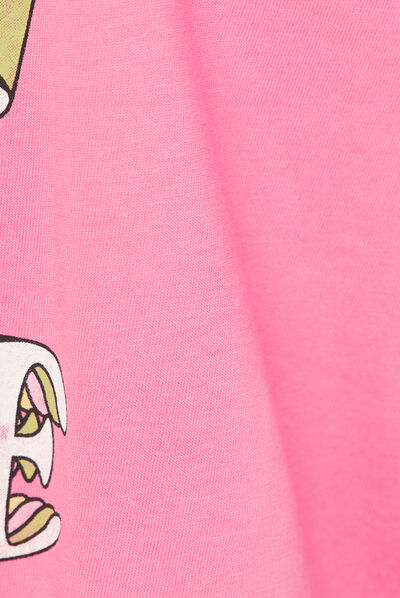 T-shirt manches courtes rose fushia femme
