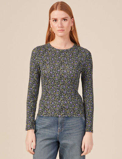 T-shirt manches longues noir femme