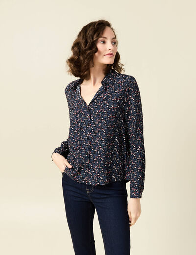 Chemise manches longues noir femme