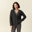 Gilet manches longues gris fonc&eacute; femme