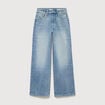 Jeans large taille haute bleu femme