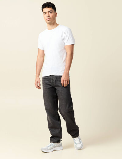 Jeans large relaxed denim snow noir homme