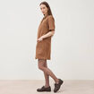 Robe manches courtes marron femme