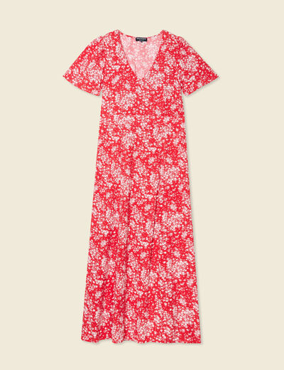 Robe longue éco-responsable rouge femme