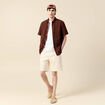 Chemise manches courtes bordeaux homme