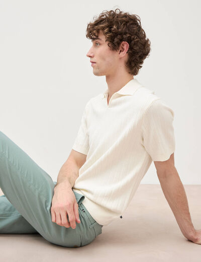 Polo manches courtes ecru homme