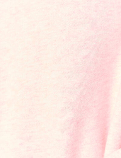 Sweat droit manches longues rose clair femme