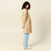 Trench long enduit beige femme