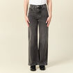 Jeans large taille haute denim snow gris femme