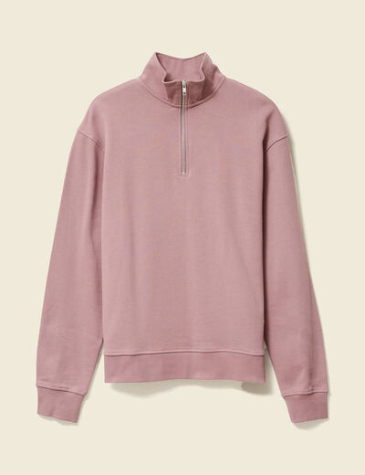 Sweat manches longues en coton vieux rose homme