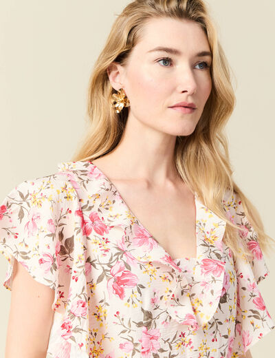 Robe longue évasée blanc femme