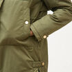 Parka droite &agrave; capuche vert kaki femme
