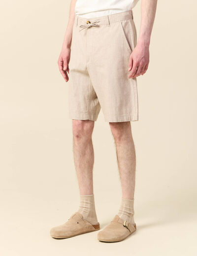 Bermuda droit beige homme