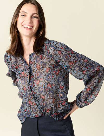 Chemise manches longues noir femme