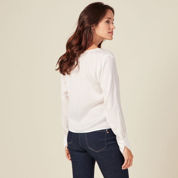 Blouse satin éco-responsable ecru femme