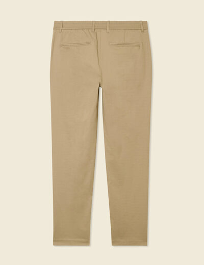 Pantalon chino stretch taupe homme
