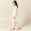 Chemise manches longues brodée creme femme