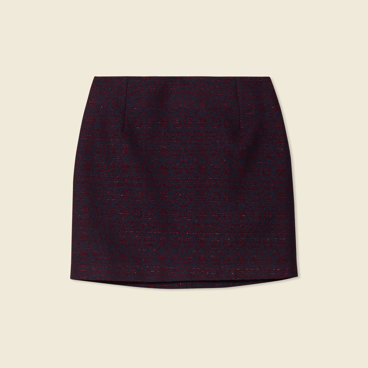 Jupe droite bleu marine femme