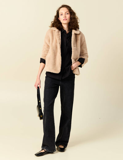 Manteau éco-responsable beige femme