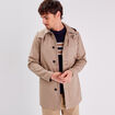 Trench droit à capuche beige homme
